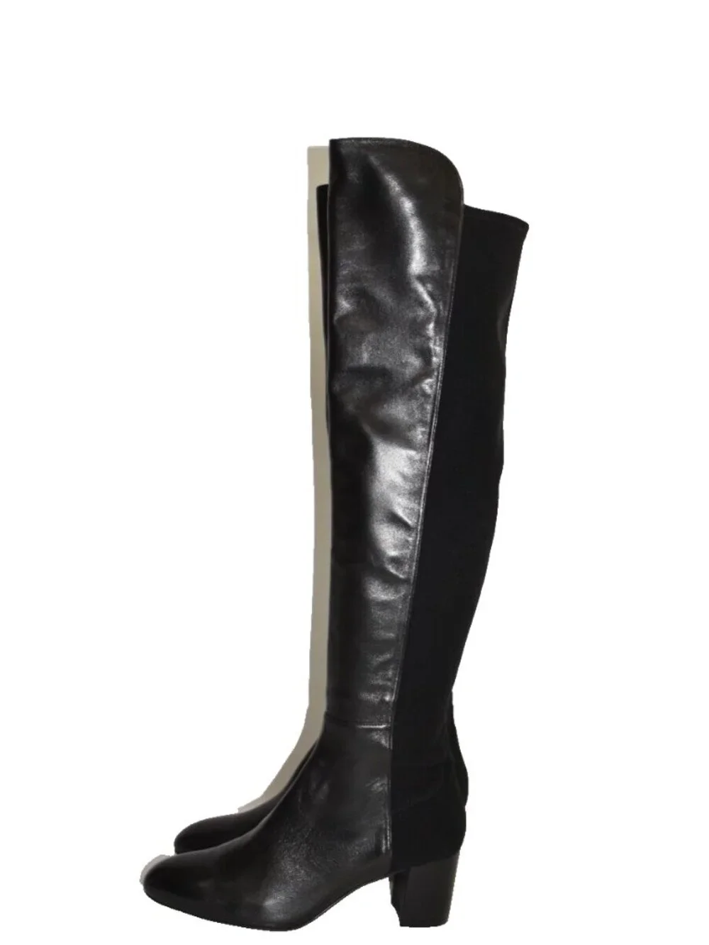 $950 STUART WEITZMAN SG153 5050 Leather BLACK over the knee Boots 6.5 B (PD25)